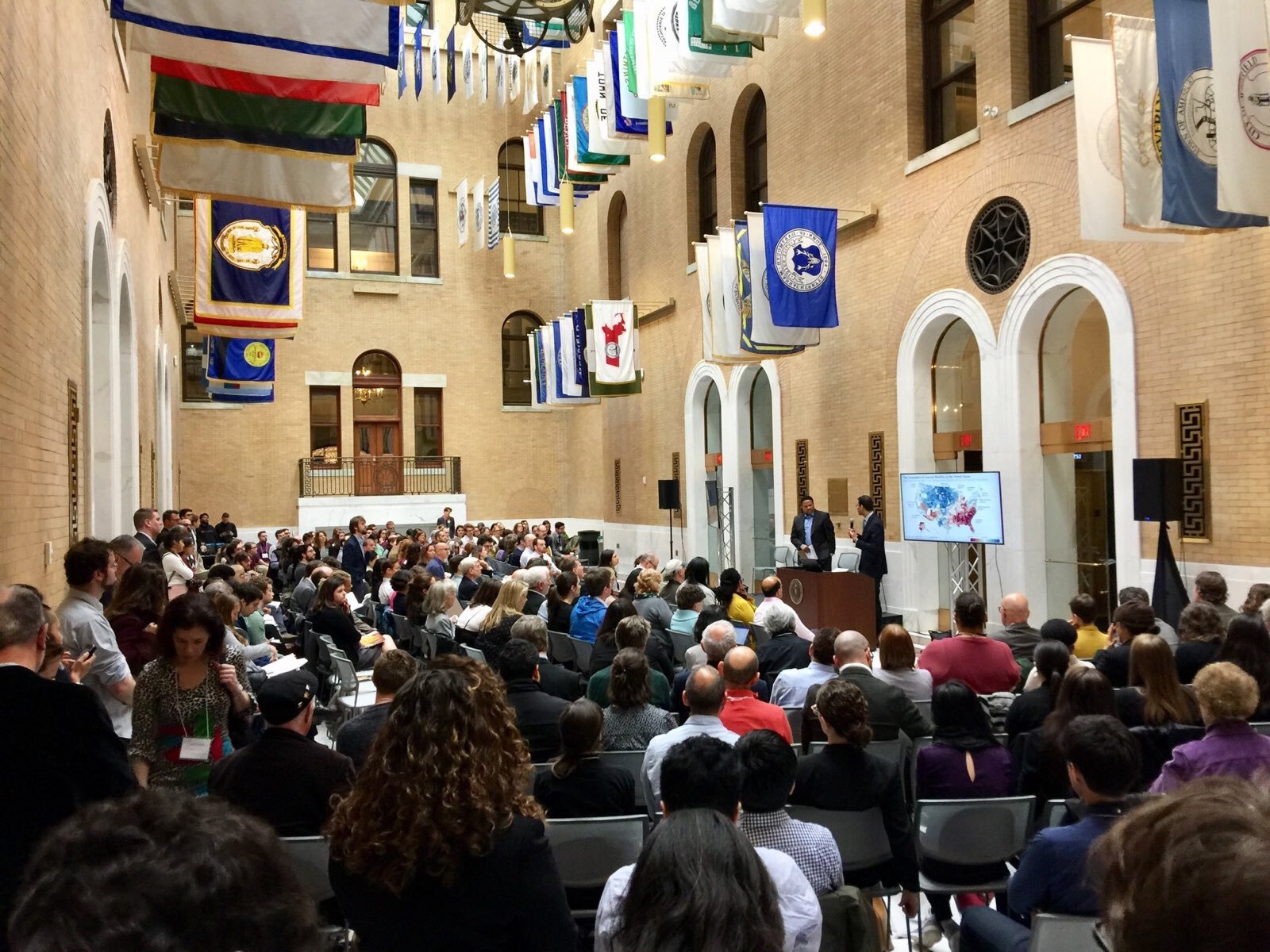 The Boston Area Research Initiative (left) is a consortium of researchers, policymakers, practitioners, and community leaders from across greater Boston committed to supporting a thriving civic data ecosystem in the region. The annual conference (right) is an opportunity for members to share data-driven research and policy efforts and develop new collaborations. (Credit: Author)